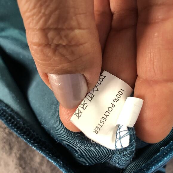 Women’s Velvet Top Button Up Long Sleeve Shirt Pockets Jewel-tone Green Size 3x - Picture 7 of 9